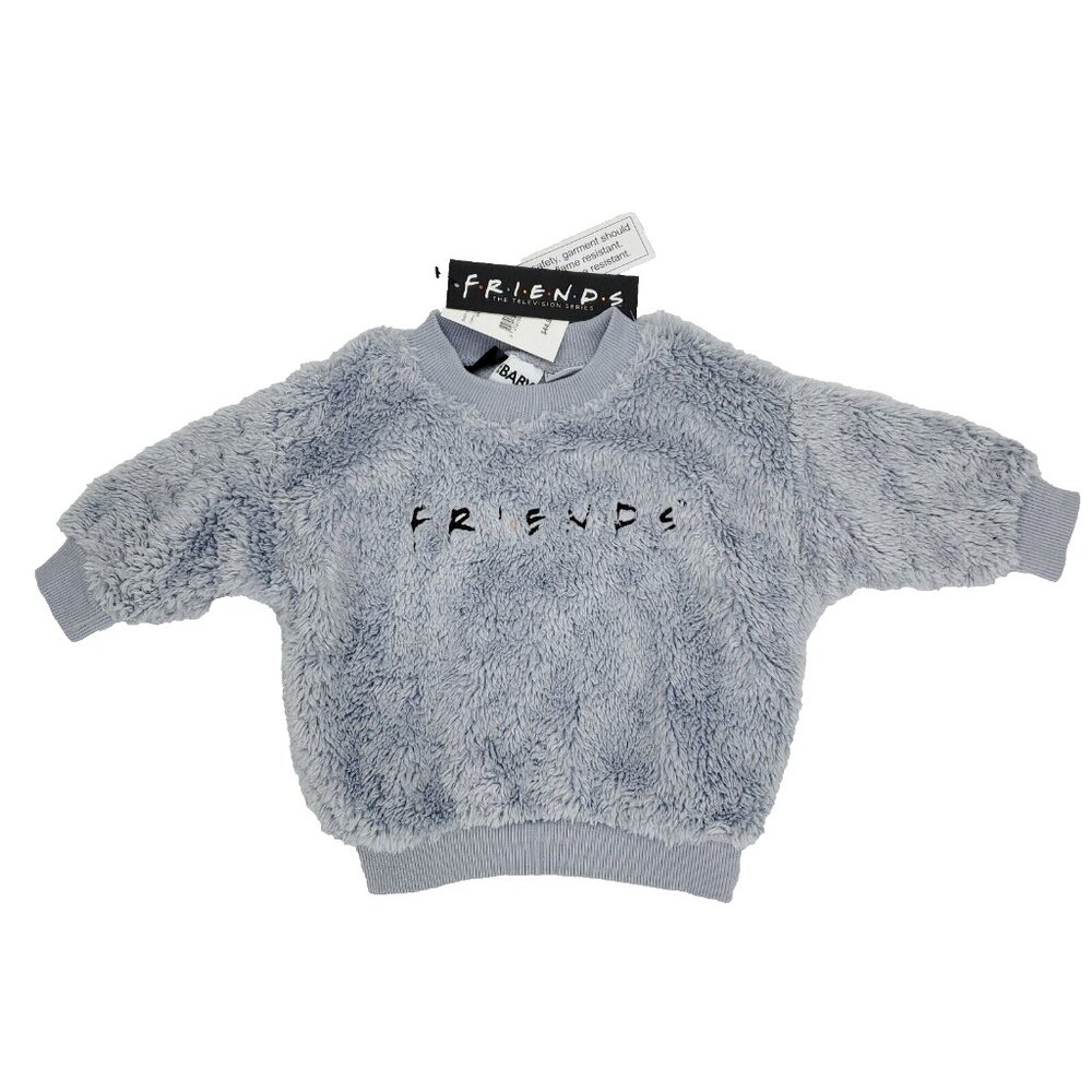 Friends TV Show Sweater PJ Top Unisex Boys Girls 3-6 Months Gray Fuzzy Sherpa